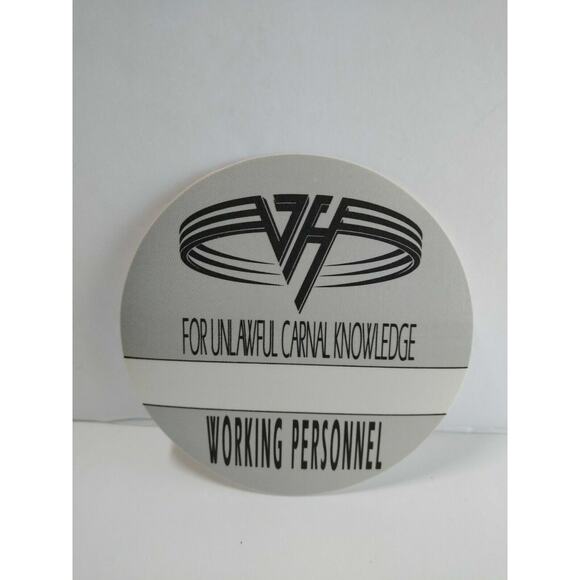 Van Halen Original Backstage Pass Original 1991 Carnal Knowledge Silver Eddie - Picture 4 of 4